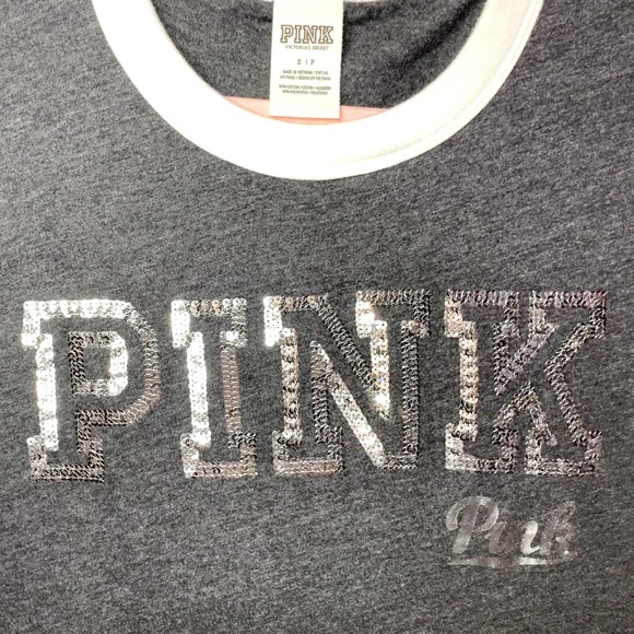 Victoria’s Secret PINK | Sequinned PINK Logo Tee - Picture 2 of 2